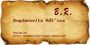 Bogdanovits Rózsa névjegykártya