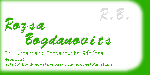 rozsa bogdanovits business card